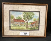 Artist Signed Water Color Painting, Local Conrad