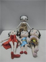 Four Assorted Betty Boop Plush Dolls See info
