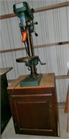 Tru-Drill 12 spd bench top drill press on cabinet