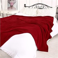 McJaw Electric Heated Blanket 72"x84", Red