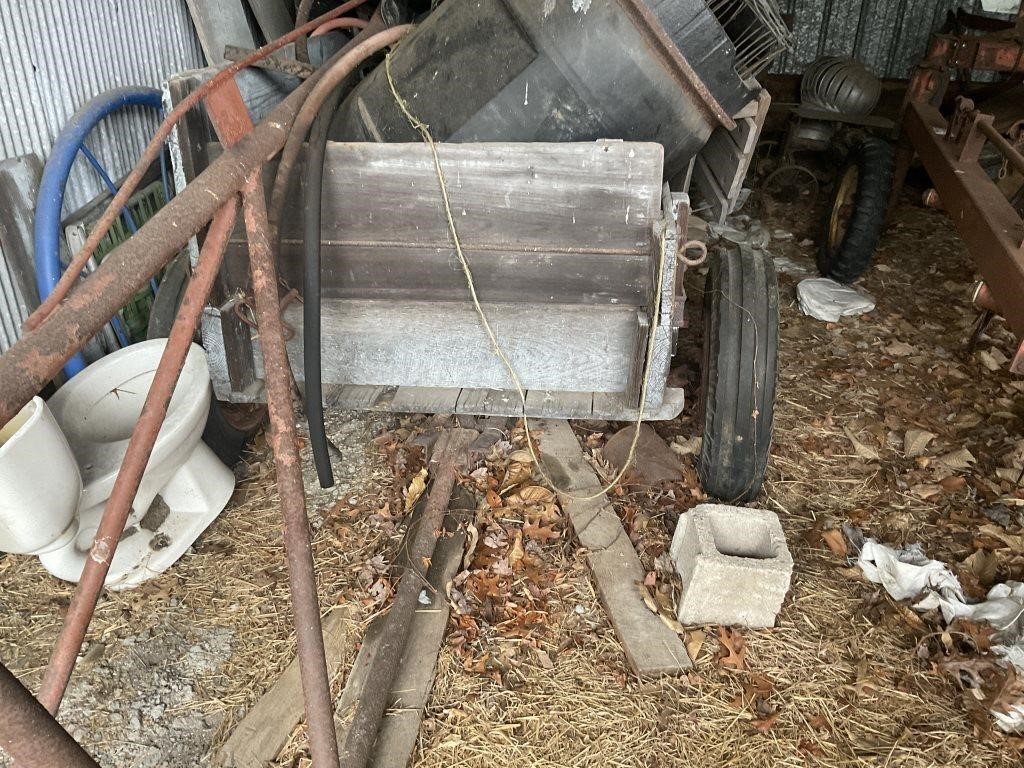 Vintage rubber tired farm wagon