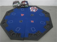 Texas Hold 'Em Poker Set & Table Cover See Info