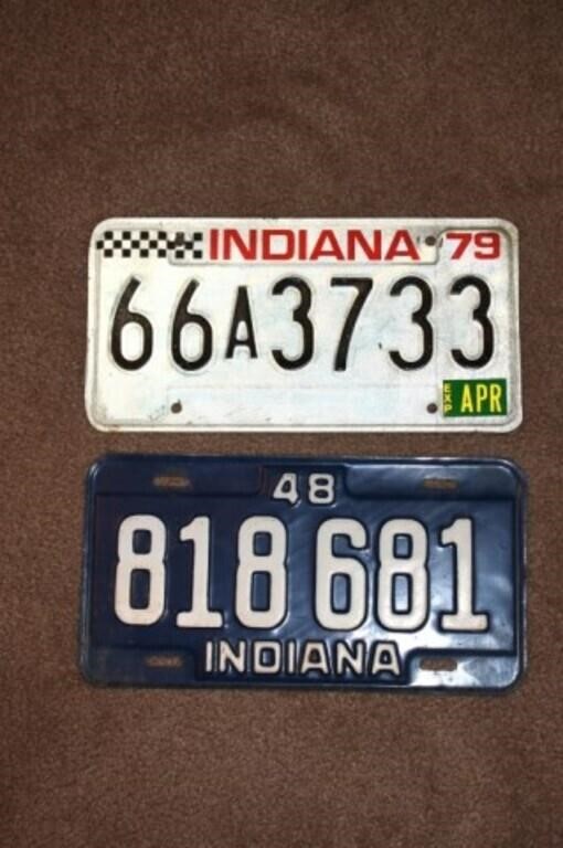 (2) vintage license plates