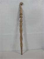 37" Hand Carved Wood Cane