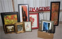 variety of pictures and wall decor