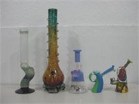 Five Various Water Pipes Tallest 16"