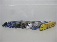 Eight DIe Cast Semi Trucks W/Trailers