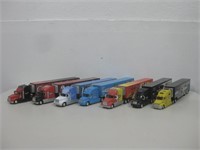 Seven Die Cast Semi Trucks W/Trailers