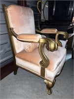 Luxury Victorian Emperor Accent Arm Chair/Golden 1