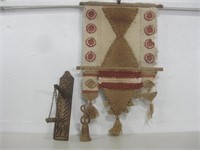 Wood Candle Holder, Bell & Tapestry See Info