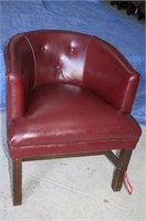 red leather club chair, 26" wide
