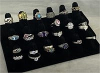 25 Sterling Silver Rings Various Sizes