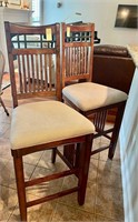 wooden bar stools set of 2