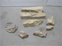 Petrified Wood & Rock Pieces Largest 23"x 4"x 5"