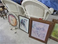 (6) large framed pictures/art