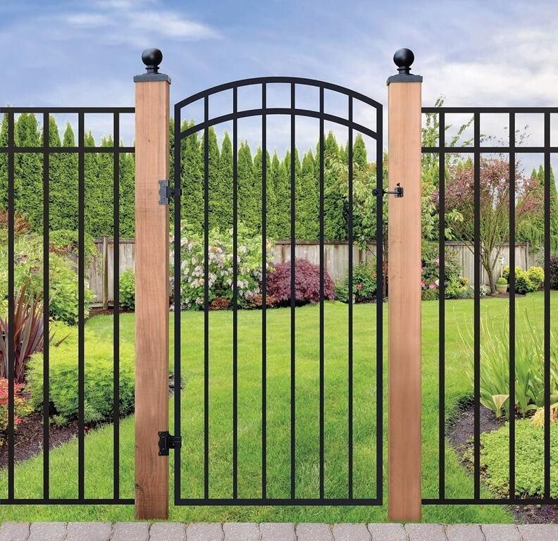 Nuvo Iron Garnet Rail Arched Gate, 33" x 68"