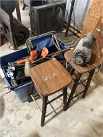 ELECTRIC MOTOR, STOOLS, CHAIR