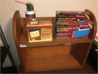 Small wooden shelf with envelopes