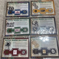(6) Native American Coins & Stamps Sets