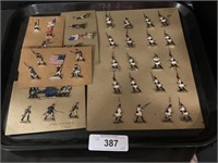 Handpainted Vintage Semi-Flat Tin Soldiers.