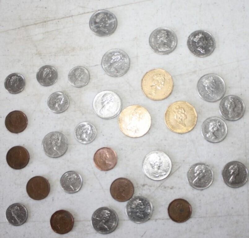 variety of foreign coins