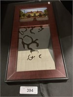 Signed Reverse Painting Mirror.