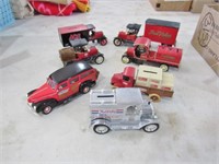 variety of truck banks from 6" to 10" long