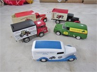 variety of truck banks from 7" to 9" long