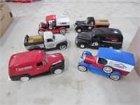variety of truck banks from 6" to 8" long