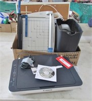 Canon MG2900 printer & box of office supplies