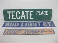 Three Metal Signs Largest 23.5"x 6" See Info