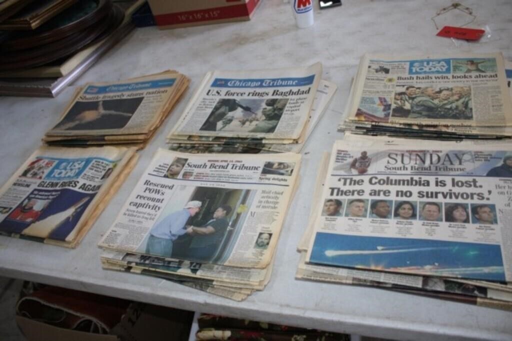 1986, 1998 & 2003 historical newspapers