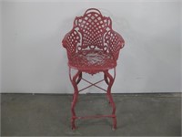 16"x 20"x 44" Red Cast Iron Chair