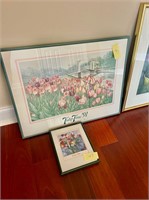 3 PICTURES, ONE ROSE WATERCOLOR, ONE TULIP 1991