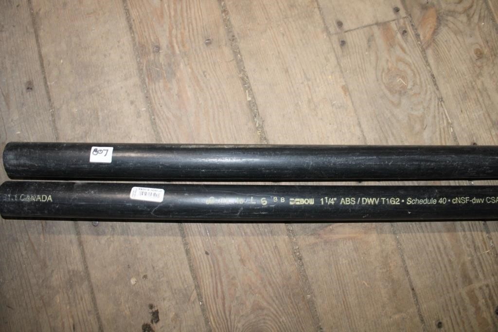 2 - 12ft Lengths 1 1/4" ABS Pipe / New