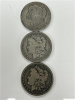 1883,90,94 Silver Morgan Dollars.
