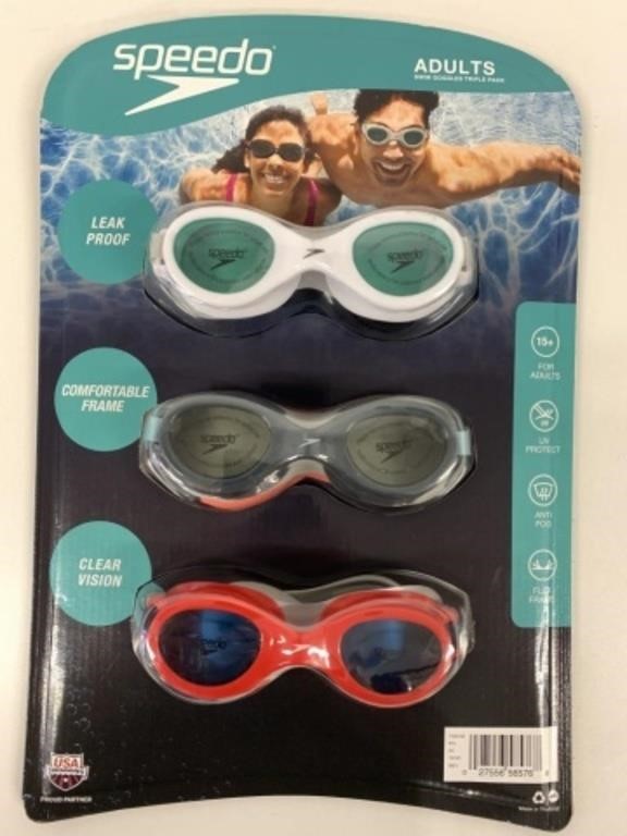 New Speedo Adult Swim Goggles Triple Pack