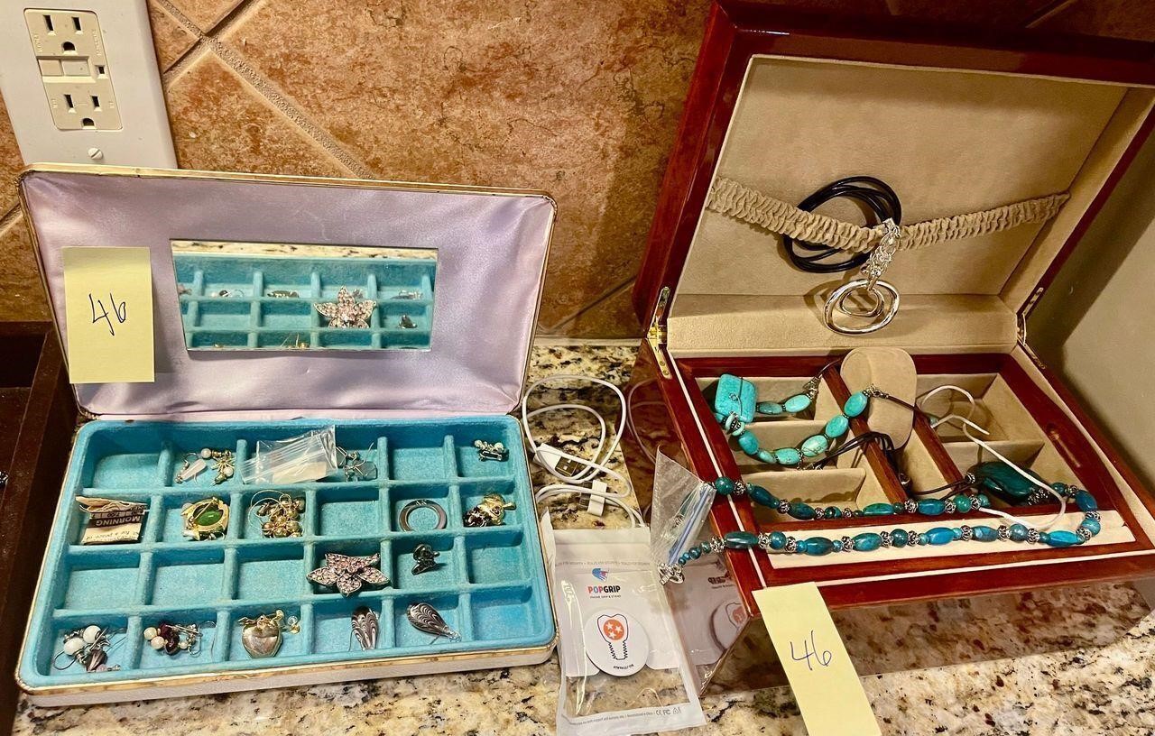 estate costume jewelry and boxes