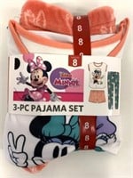 New Disney Minnie 3pc PJ Set Size 8