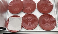 6 Pc Stylewell Chili Ribbed Matte Dinner Plate Set
