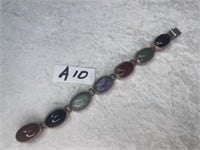 OLD PAWN TAXCO TA-113 STERLING AGATE BRACELET
