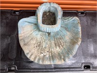 Vintage Seashell Concrete Bird Bath/Planter
