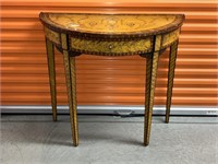 Vintage Ornate Sofa Table w/Inlays