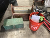 Vintage Wooden Tool Boxes, 5Gal Bucket, Paint