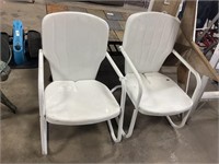 Vintage Shellback Pressed Steel Patio Chairs.