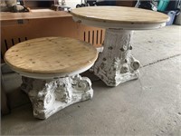 (2) French Country Pedestal Round Tables.