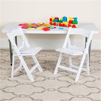 NEW | Set Of 2 Kids Resin Folding Chairs, White