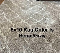 Beige/Gray 8x10 Area Rug