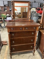19th Century Antique Dresser W/ Mirror.