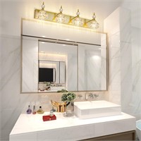 Brass Vintage Crystal Bathroom Vanity Light